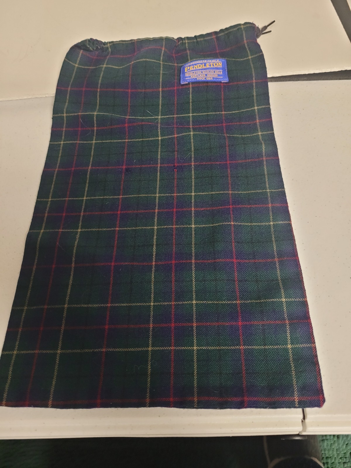 Pendleton Wool Plaid Drawstring Bag - image 1