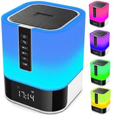 Night Light Bluetooth Speaker, 5 in 1 Touch Control Bedside Lamp Dimmable Mul...