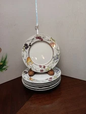 Lot of 6 Dansk Umbrian Fruits Bread Butter Plates Portugal Dishwasher Microwave