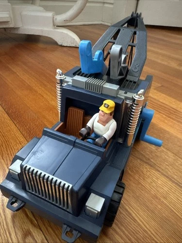 Vintage Fisher Price Husky Helpers Tow Truck 1982 Blue Works See Details