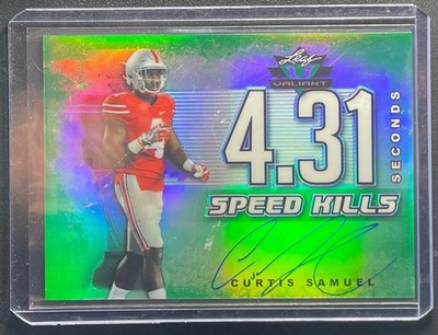 CURTIS SAMUEL 2017 LEAF VALIANT ON CARD AUTO # /50 SSP ROOKIE OHIO STATE RC