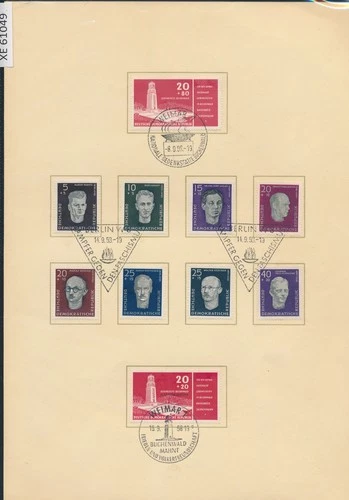 XE61049 Germany 1958 DDR historical figures FDC used
