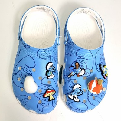 Crocs Smurfs Classic Clog Women s 9 Blue Graphic New