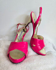Luciano Padovan Pink Patent Leather Strappy Slingback Open Toe Buckle 6