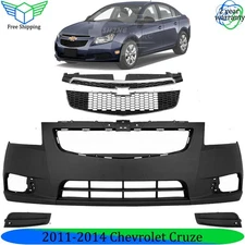 Front Bumper Cover Fascia & Grille Assembly Kit For 2011-2014 Chevrolet Cruze