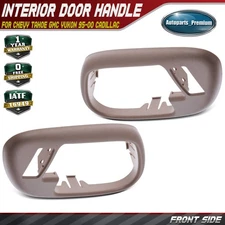 2x Front Side Beige Interior Door Handle Bezel w/ Lock Hole for Chevy Tahoe GMC