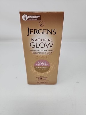 Jergens Natural Glow Face Daily Moisturizer Sunscreen SPF 20 Fair to Medium 2 oz