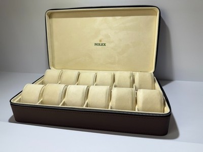 Brown Genuine Leather Watch Case – 12 Slot Luxury Storage Box