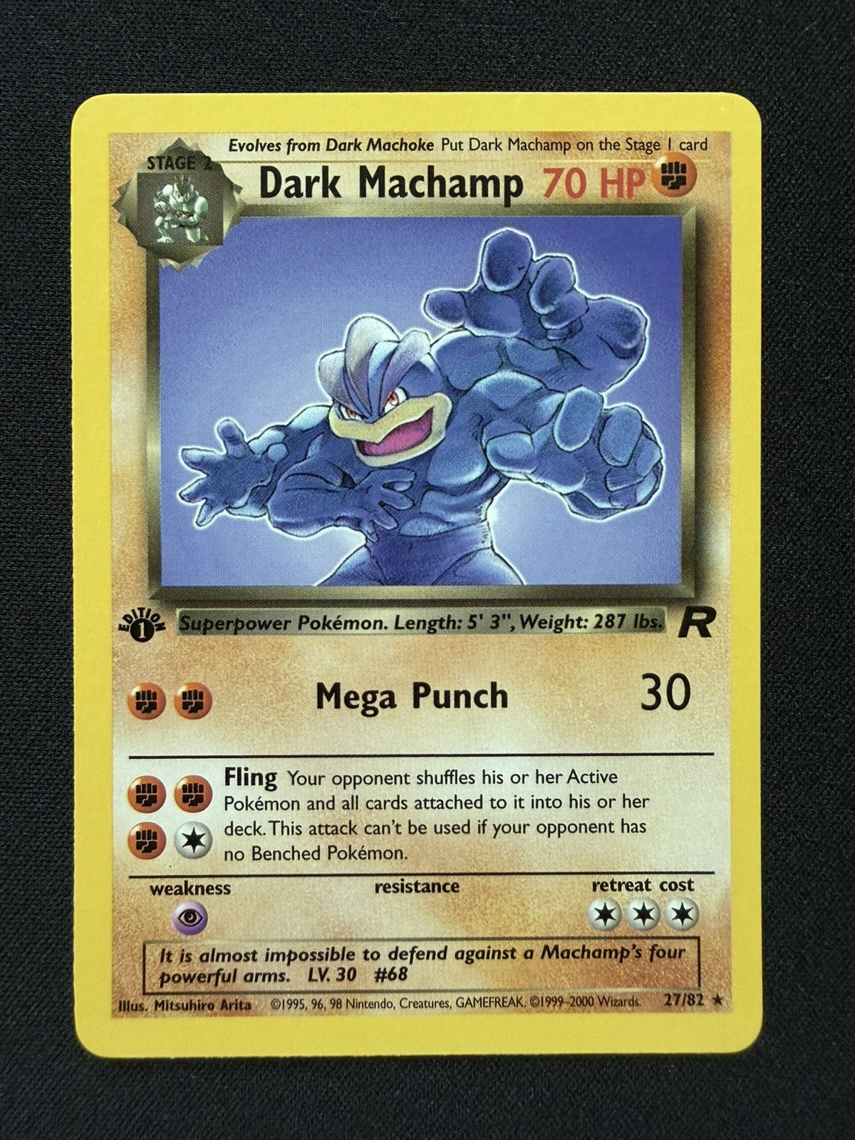 Dark Machamp | 27/82 | 1st Edition Team Rocket | Nonholo Rare | NM