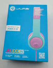 JLab JBuddies Folding Kids Wired Headphones Gen 2, Pink/Teal,