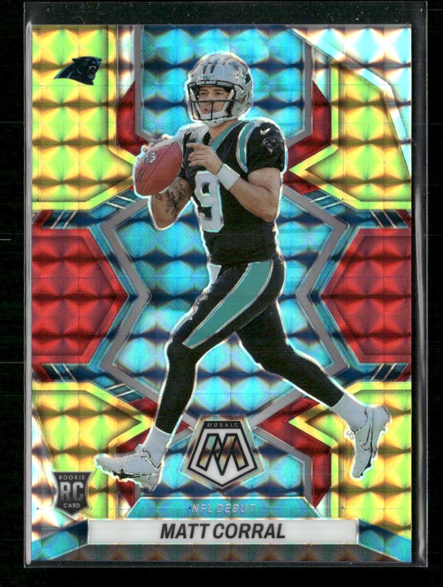 2022 Panini Mosaic #273 Matt Corral Mosaic Choice Fusion Red and Yellow #/80 RC