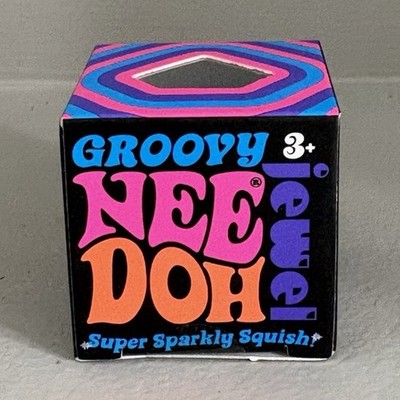 Nee Doh Groovy Super Sparkly Squeeze Ball Viral Toy 2in Purple Blue Pink