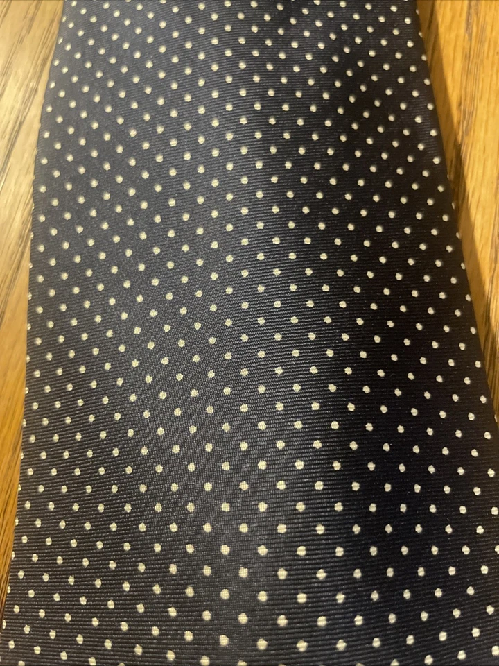 Corbata de seda Harrods vintage usada en excelente estado patrón de puntos para hombre Reino Unido hecha en Inglaterra Foto 3 de 4