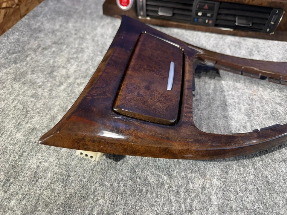 07-13 BMW E90 335I tablero de instrumentos y consola panel de moldura madera con interruptores y ventilaciones OEM Foto 2 de 4