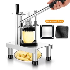 Manual French Fry Cutter Stainless Steel Vegetable Fruit Slicer Chopper 7mm