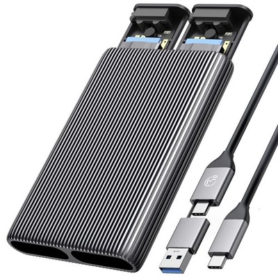 Dual M.2 NVMe SSD Aluminum USB3.2 Gen2 10Gbps M.2 Type-C Docking Station