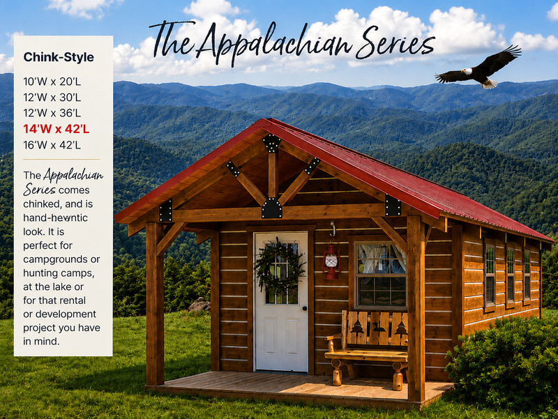 Log Cabin Kit 14' x 42' *** SHIPPING NATIONWIDE *** The Appalachian Series
