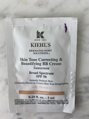 NEW KIEHL'S SKIN TONE CORRECTING BB CREAM 3.0ML SAMPLE GREAT 4 TRAVEL & HOLIDAYS