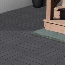 11x Modular Interlocking Ribbed Garage Flooring Tiles Patio Garden Flooring Tile