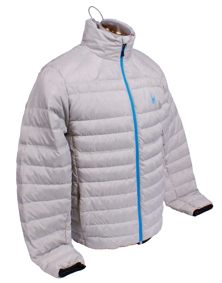 Spyder Men's L Prymo Down Jacket Cirrus Gray Full Zip Down Filled Puffer Jacket - Image 3 of 4