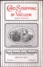 Cooks Patent Card Stripper Brochure Anglo American Textile Mfg Co Abington MA