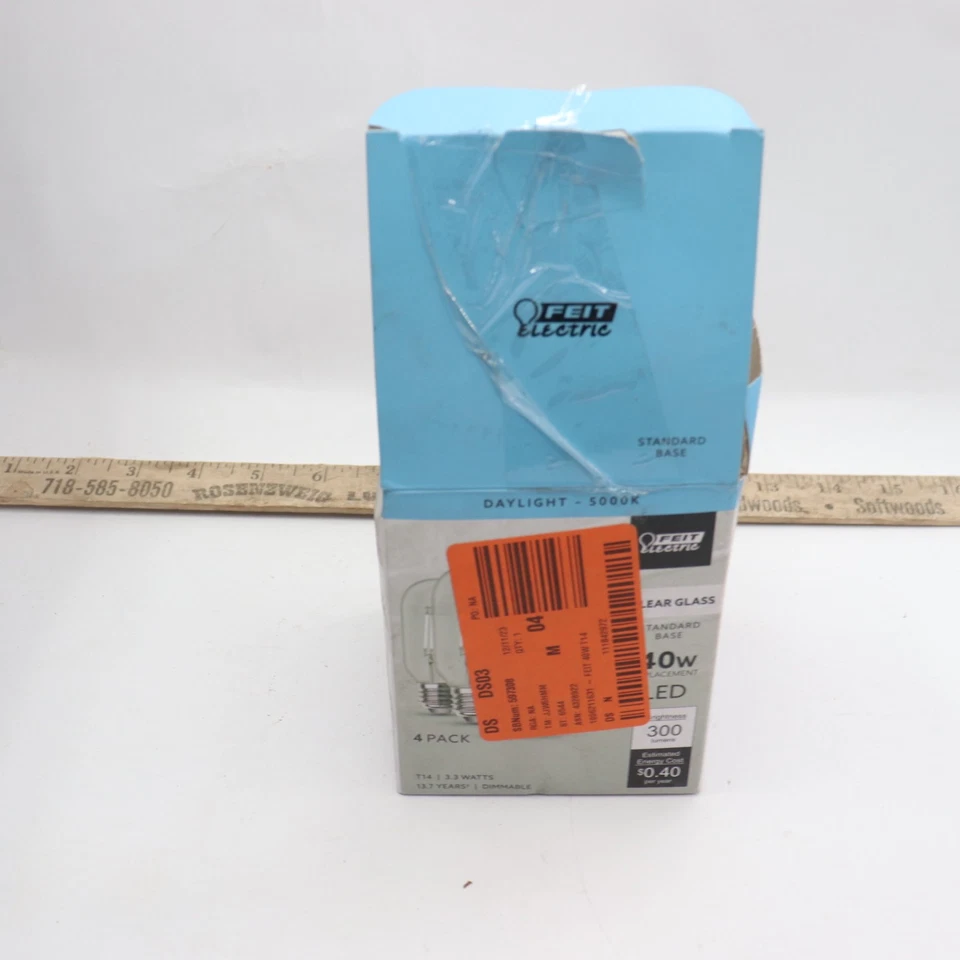 (4-Pk) Feit Dimmable Straight Filament LED Light Bulb 5000K 40W Equivalent - Image 4 of 4