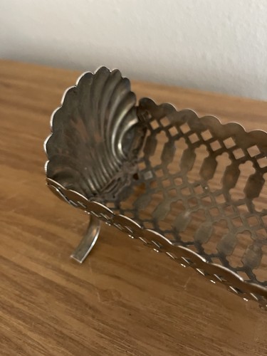 Vintage 1960s Mid Century Silver Plated Seashell Cracker Nut Serving Caddy Dish - Picture 5 of 7