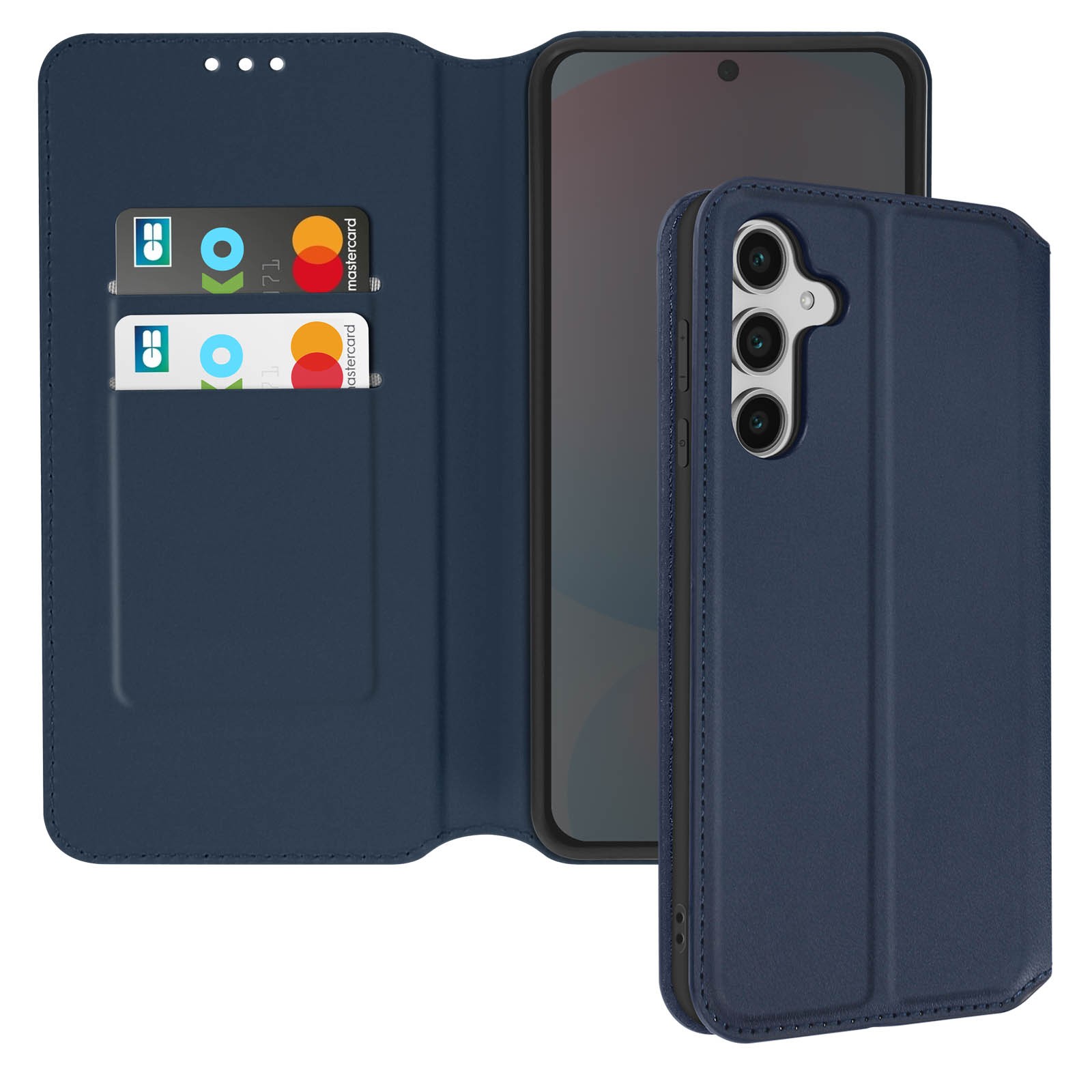 Coque Galaxy S24 FE Avizar à clapet Bleu nuit pour bureau et voyages