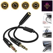 Versatile Headphone Mic Splitter 3.5mm Dual Male Adapter for Gaming Excellence