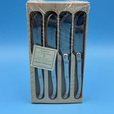 Set of 4 Red LAGUIOLE French Butter Cheese Pate Knives Spreaders in Wood Box New