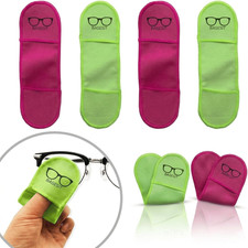 Finger Grip Eyeglass Cleaner 4 Pack Premium Microfiber Glasses Cleaning Clot