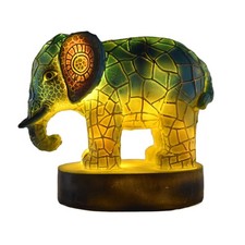 Image of Animal Table Lamp Dyed Resin Elephant Lamp Desktop Night Light Table Night8573
