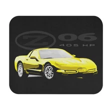 Corvette C5 Z06 Mouse Pad 405 HP Yellow Chevy Sports Car Racing Desk Gift