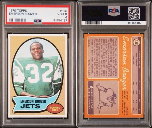 1970 Topps #128 Emerson Boozer RC | PSA 4 | New York Jets - Foto 3 di 3