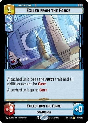 3 x Exiled from the Force - Foil - Secrets of Power - NM-Mint - Star Wars Unlimi