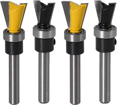 4Pcs 1/4 Inch Shank Dovetail Joint Router Bit Set, Dovetail Router Bits with Bea