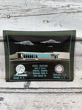 VTG Diesel Injection Sales & Service VA/NC/SC Advertising Square Glass Ashtray