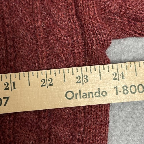 Paul Stuart Sweater Mens XL Maroon Red Alpaca Cable Knit Pullover Crew Neck - Picture 9 of 13