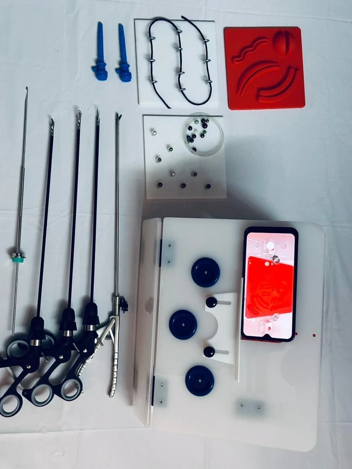 Simulador Laparoscópico Caja de Entrenamiento Endo Trainer Juego de Instrumentos Plegable Kit Foto 3 de 4