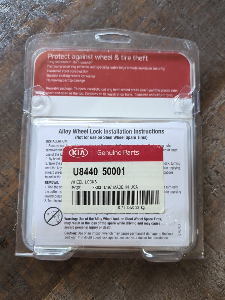 Wheel Lock SetAlloy Wheel Locks KIA OEM ACCESSORIES U844050001 eBay
