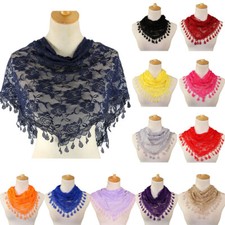 Muslim Women Lace Triangle Scarf Hijab Shawls Scarves Stoles Neck Wrap Cover