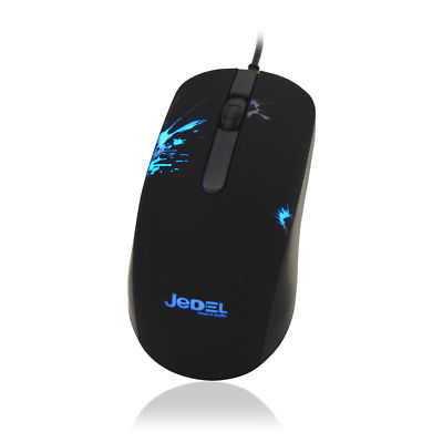JEDEL M67 USB 7 Color Blue Red Purple LED Gaming Mouse For Desktop