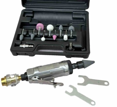 1/4  Air Pneumatic Straight Grinder Kit Set 22000RPM Porting Deburring Polishing