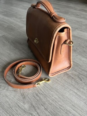 バッグ vintage coach court bag 9870 british tan COURT BAG in British Tan Vintage Coach Style #9870 *made in ITALY