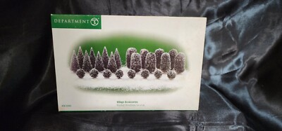 Dept 56 Village Frosted Shrubbery Winter Christmas Trees Set of 24 #56.52843