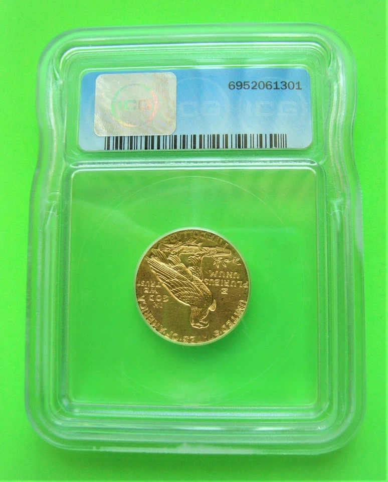 1913-S INDIAN $5 GOLD HALF EAGLE ICG MS61 Scarce Date RARE IN ANY MS + Free Ship - Image 4 of 4