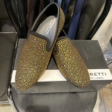 NEW Moretti Black Label Rhinestones  Dress Shoes Black  Red Soles Sz 8