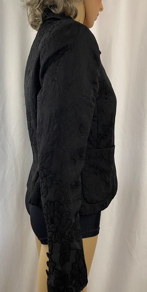 Blazer/chaqueta Jacob para mujer negra lisa floral jacquard, talla 9/10 Foto 3 de 4