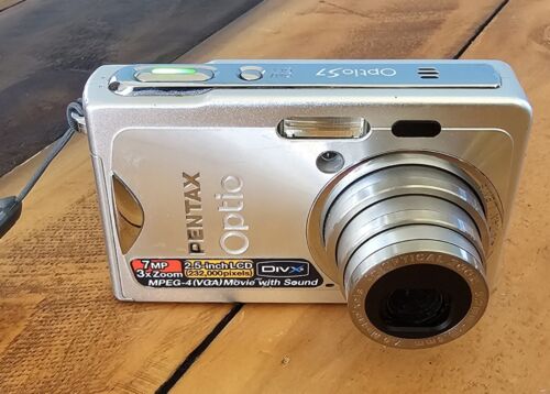 Pentax Digital Camera Optio S7 7.0MP Silver Tested - Picture 1 of 9