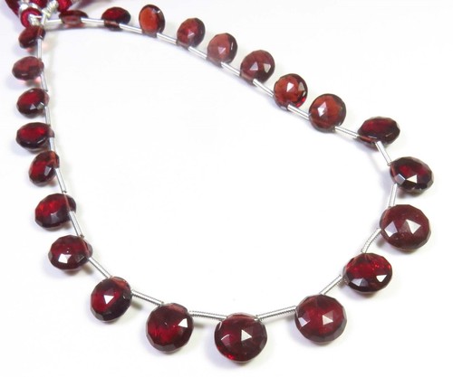 Naturale Africano Mozambico Granato Sfaccettato Moneta Perline 8-10mm 10 " Filo - Foto 9 di 10